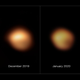 SPHERE images showing Betelgeuse’s surface before and during its 2019-2020 Great Dimming.